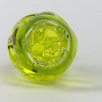 Josef Hospodka Chřibská Art Glass Vase, Uranium Yellow Green, Czech Sommerso, 1960s