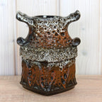 Bay Keramik Viking 79-17 Vase West Germany, Mid Century Fat Lava Pottery, Sculptural Handle Ceramic Vase