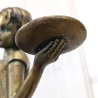 Art Nouveau Vintage Girl Candle Holder Figurine, Ceramic, 1960s