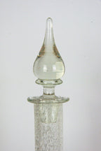 Rare glass decanter - thick bottom - bubbles - mouth blown - 0,8l - Vintage