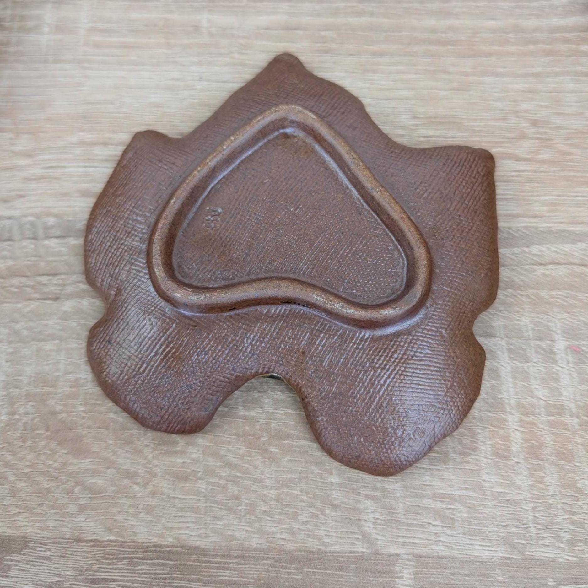 Vintage Ceramic Leaf Dish Set, Studio Pottery, 1970s Nature Inspired Serving Set