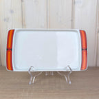 Arzberg Sizilia 3000 Serving Platter Set, Hans Theo Baumann, Orange Red, 1970s German Porcelain, Free Small Dish
