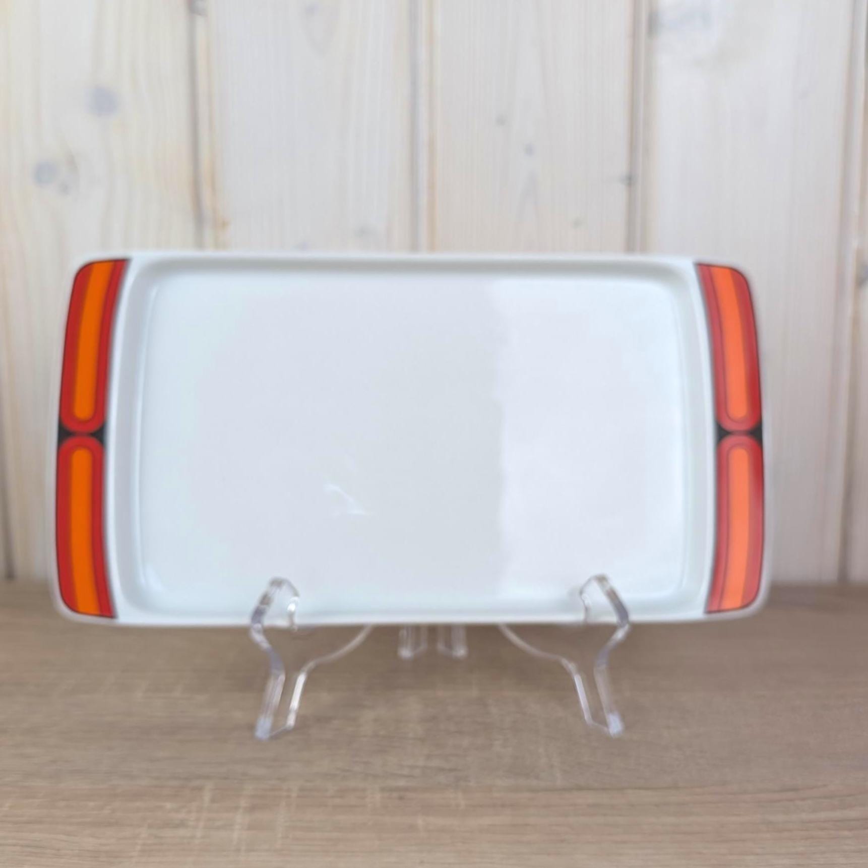 Arzberg Sizilia 3000 Serving Platter Set, Hans Theo Baumann, Orange Red, 1970s German Porcelain, Free Small Dish