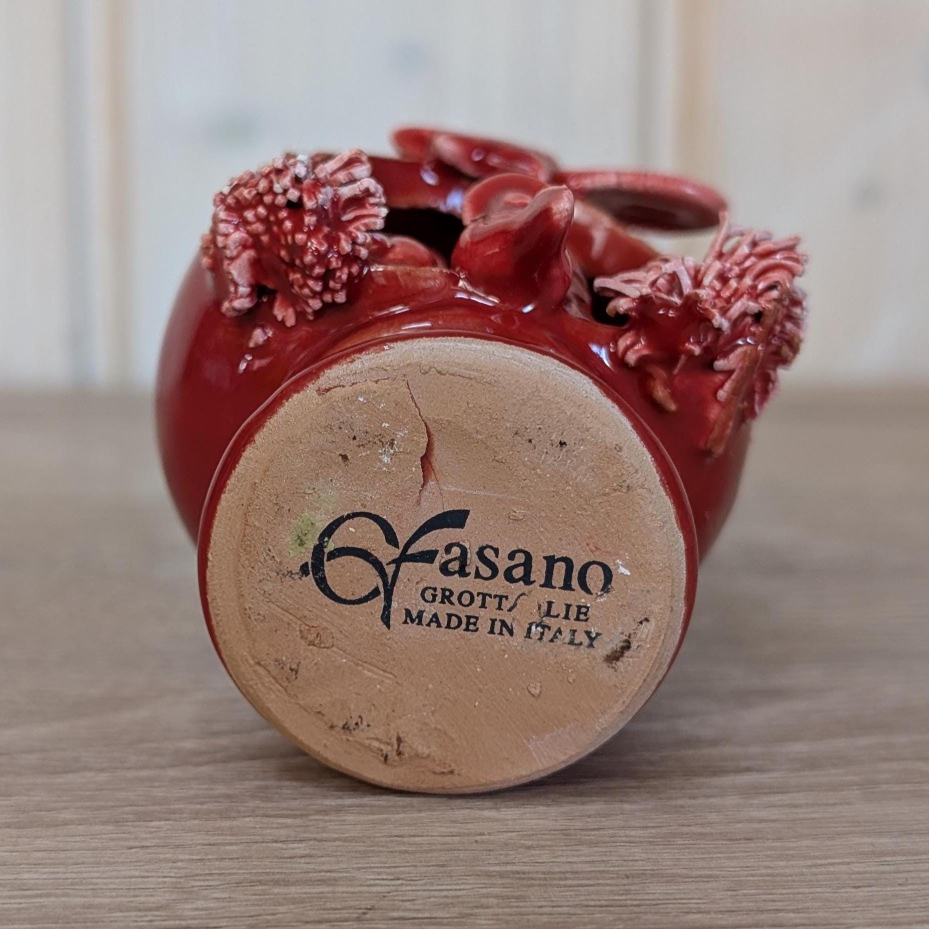 Vintage C. Fasano Nativity Scene: Handmade Red Glazed Ceramic Crèche