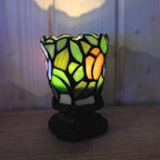 Partylite Mosaic Rose Candle Holders Set of 2, Romantic Stained Glass, Cozy Floral Home Decor, Gift for Her
