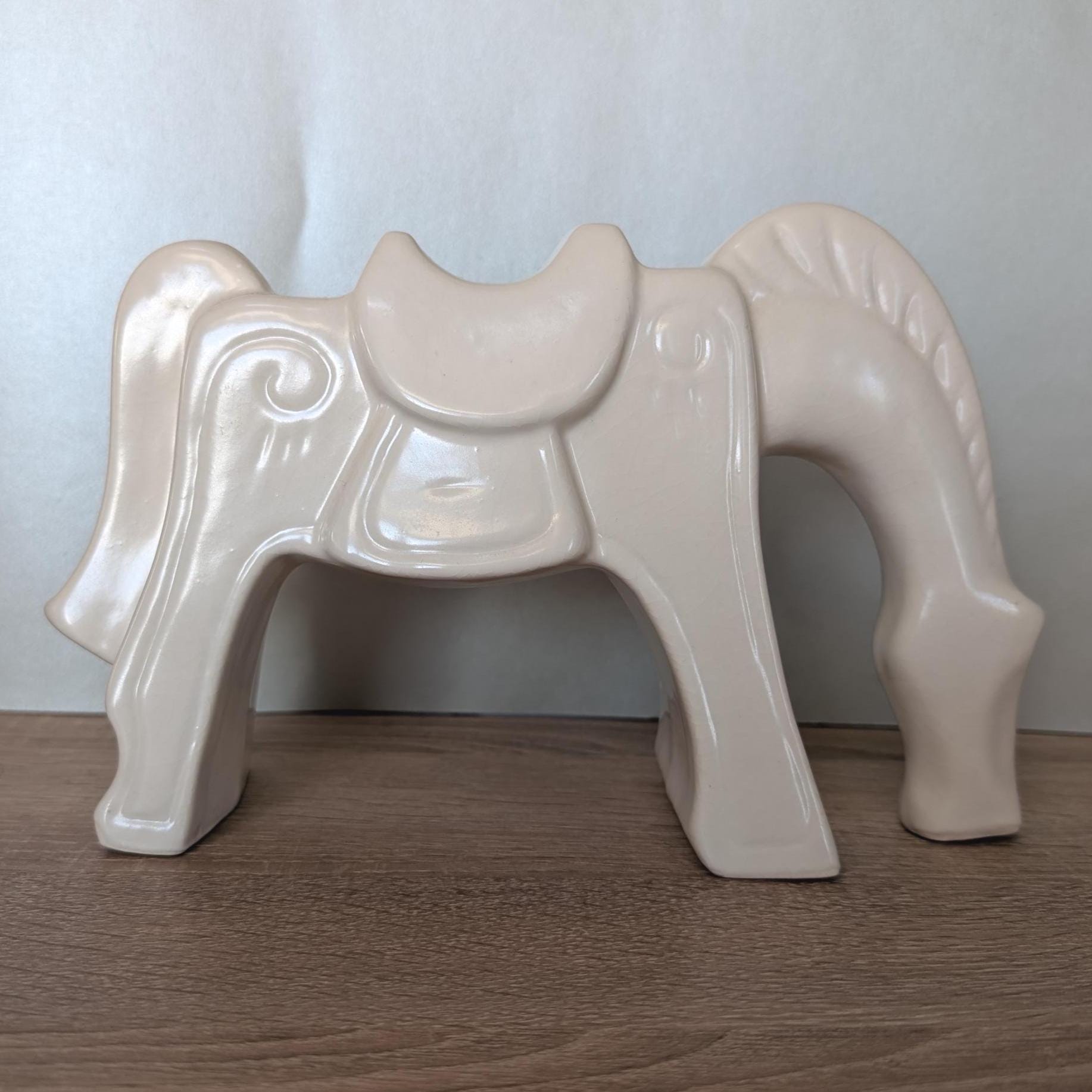 Vintage IKEA White Ceramic Horse Figurine, Modern Scandinavian Decor, Vietnam Production, 2000s Collectible Sculpture