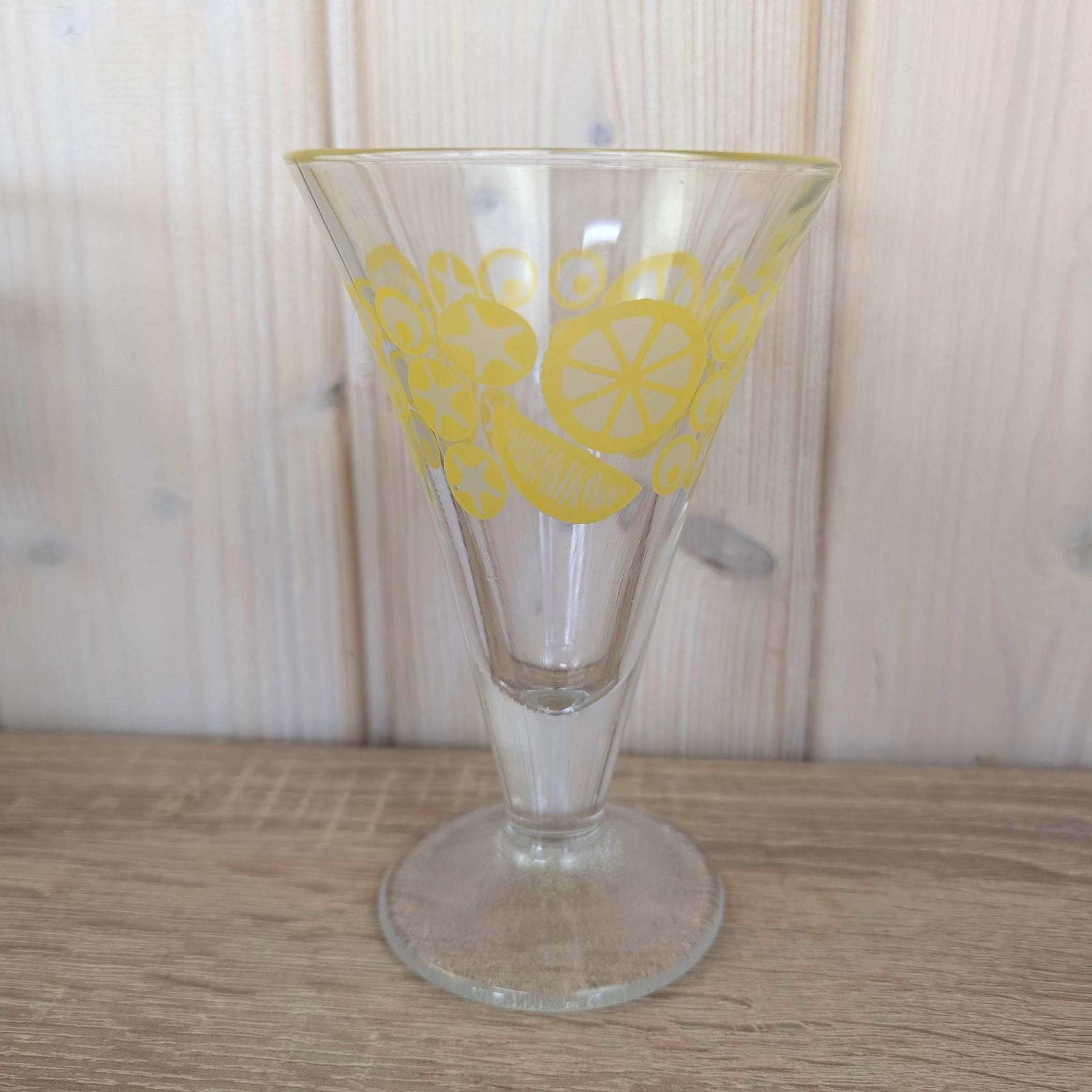 Vintage DDR East German Pastel Citrus Ice Cream Glasses Set of 6, Footed Sundae Glasses Blue Yellow Pink, 1950s 1960s Retro Barware