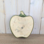 Green Ceramic Apple Baking Dish, Apple Shaped Oven Dish, Glossy Green Glaze, West German Pottery, 1950s