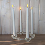 Pukeberg Sweden Glass Advent Candle Holder, Designed by Uno Westerberg, 1970s Mid-Century Scandinavian Vintage