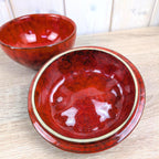 Vintage Italian Ceramic Tomato Lidded Box, Red Flambe Glaze, Figural Tomato Jar with Lid, Italy Model 67166, 1960s–1970s