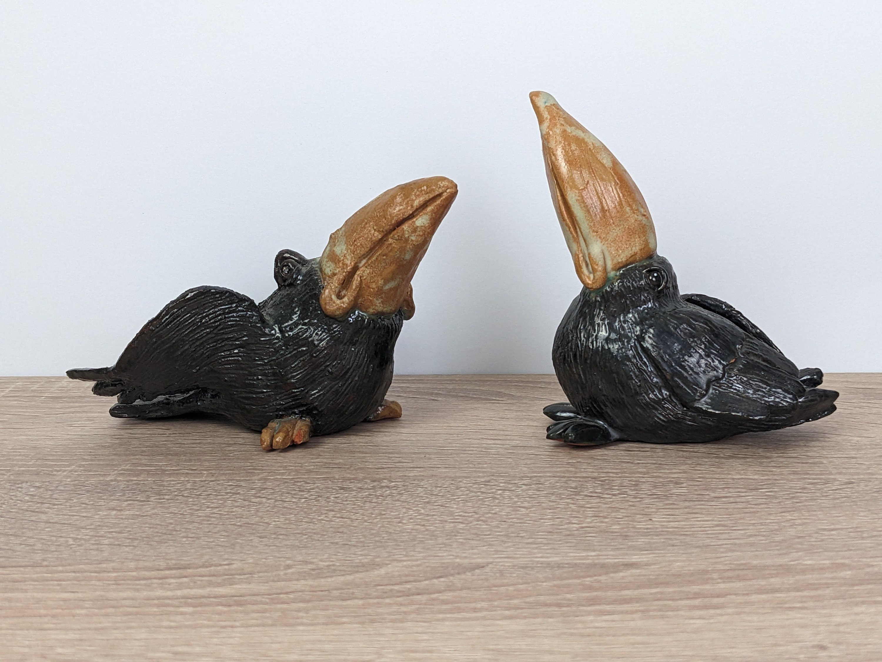 Handmade Ceramic Bird Figurines: Unique Birdie Set