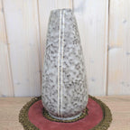 West German Pottery Vase, ES Keramik 608, Grey Speckle Glaze, Incised Stripe Decor, 1960s, Emons Söhne Rheinbach, Mid Century Modern