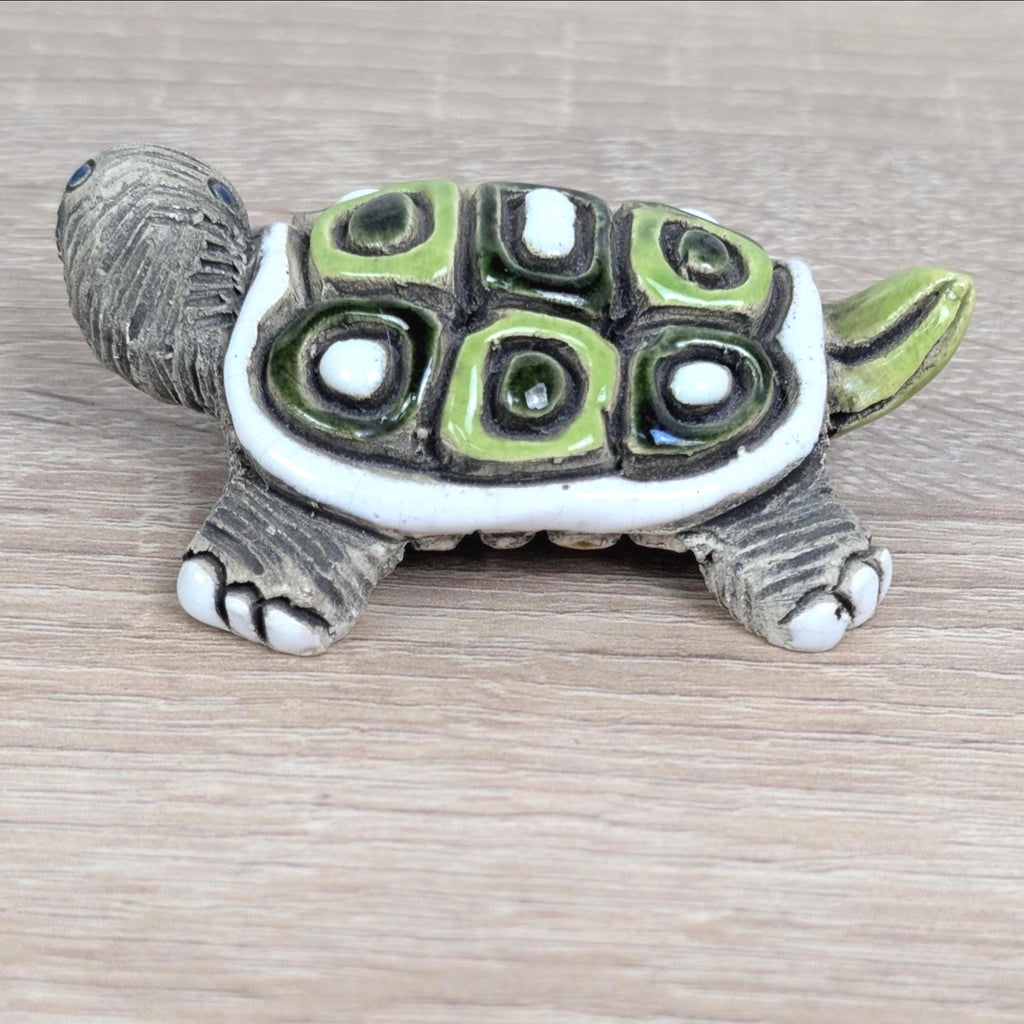 Artesania Rinconada Turtle Figurines, Ceramic Uruguay Set, Hand Painted, Vintage 1970s