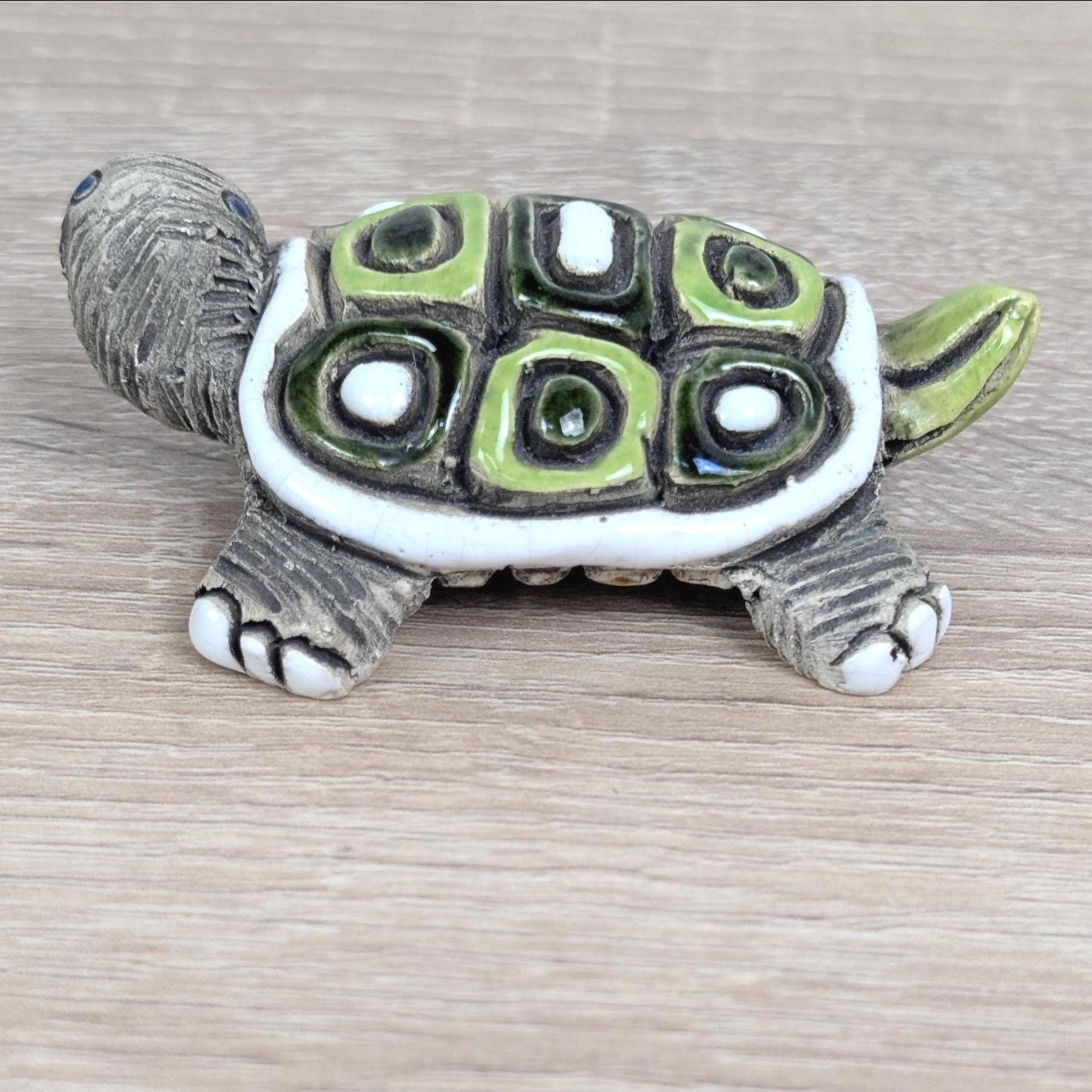 Artesania Rinconada Turtle Figurines, Ceramic Uruguay Set, Hand Painted, Vintage 1970s