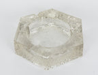 Heavy vintage glass hexagon ashtray