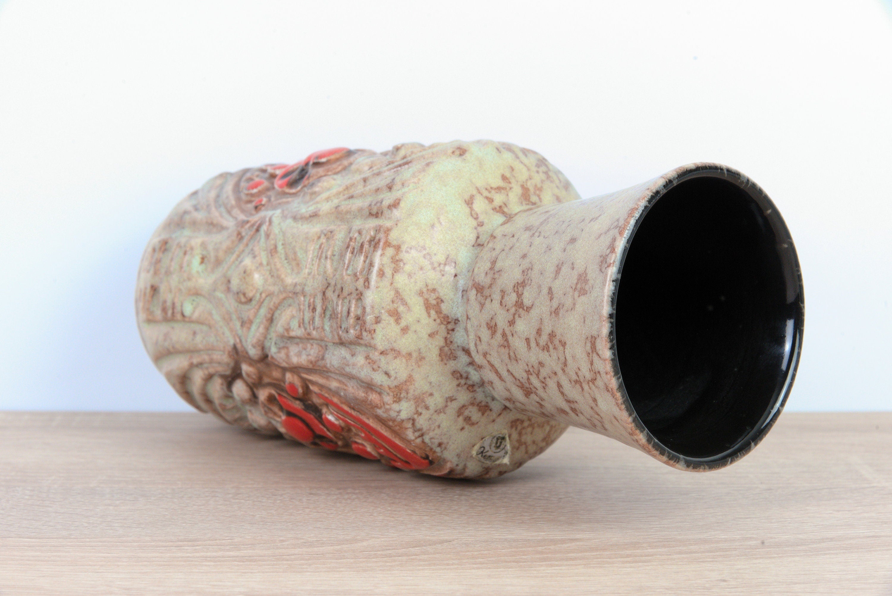 West Germany Übelacker Ü-Keramik Vase - 1325/24 - - Fat Lava - Mid Century 1960