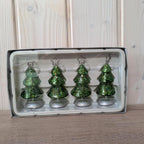 Glitter Christmas Tree Place Card Holders, Department 56, Holiday Decor Set