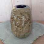 Glaskunst Meißen Handmade Glass Vase Stone Effect Cobalt Blue, Germany 1970s