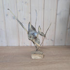 Sculpture (Moon)Fish on Stone - Vintage - Metal