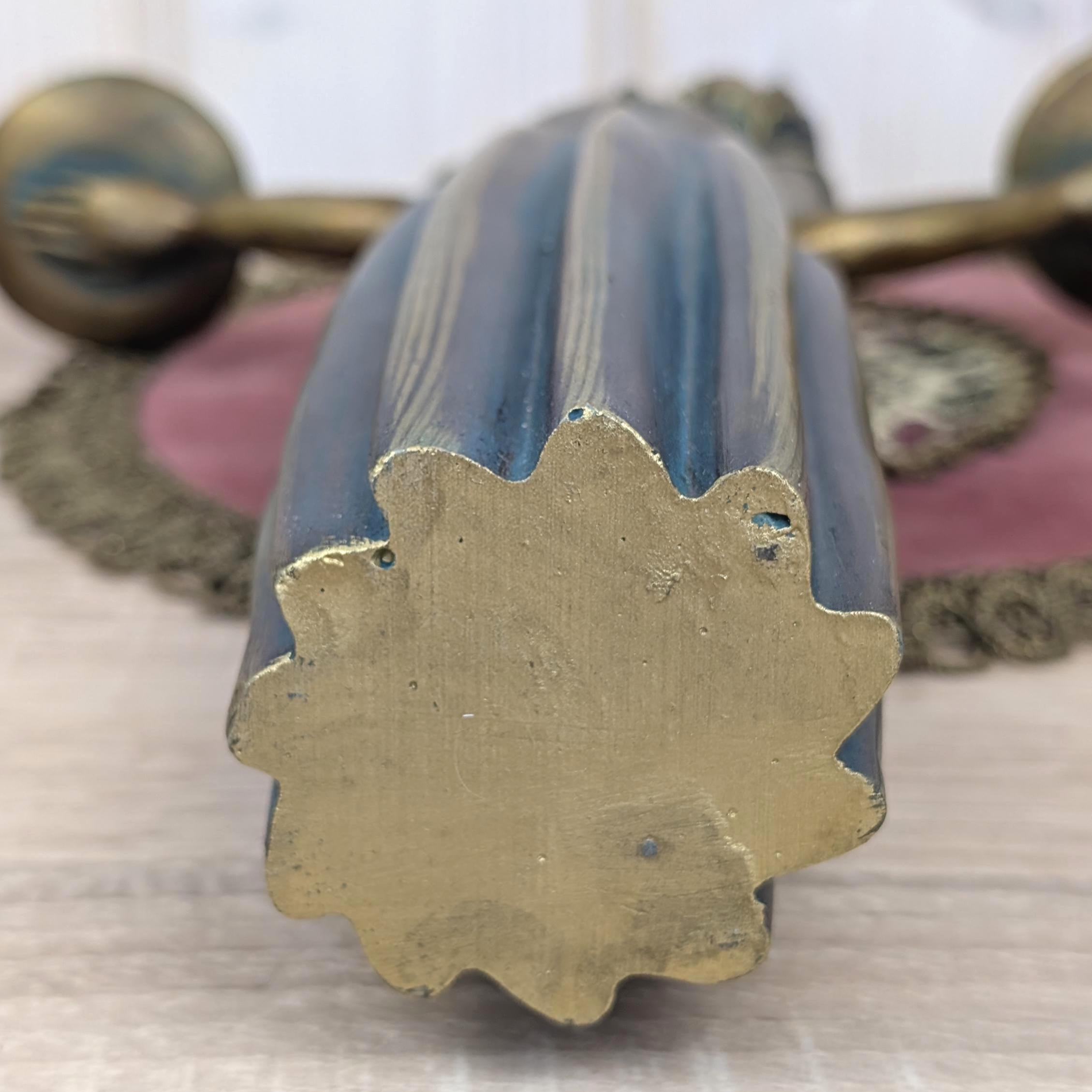 Art Nouveau Vintage Girl Candle Holder Figurine, Ceramic, 1960s