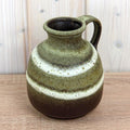 Steuler 514-15 Vintage West German Pottery Jug, Mid Century Ceramic Pitcher Green Brown Glaze