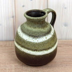 Steuler 514-15 Vintage West German Pottery Jug, Mid Century Ceramic Pitcher Green Brown Glaze