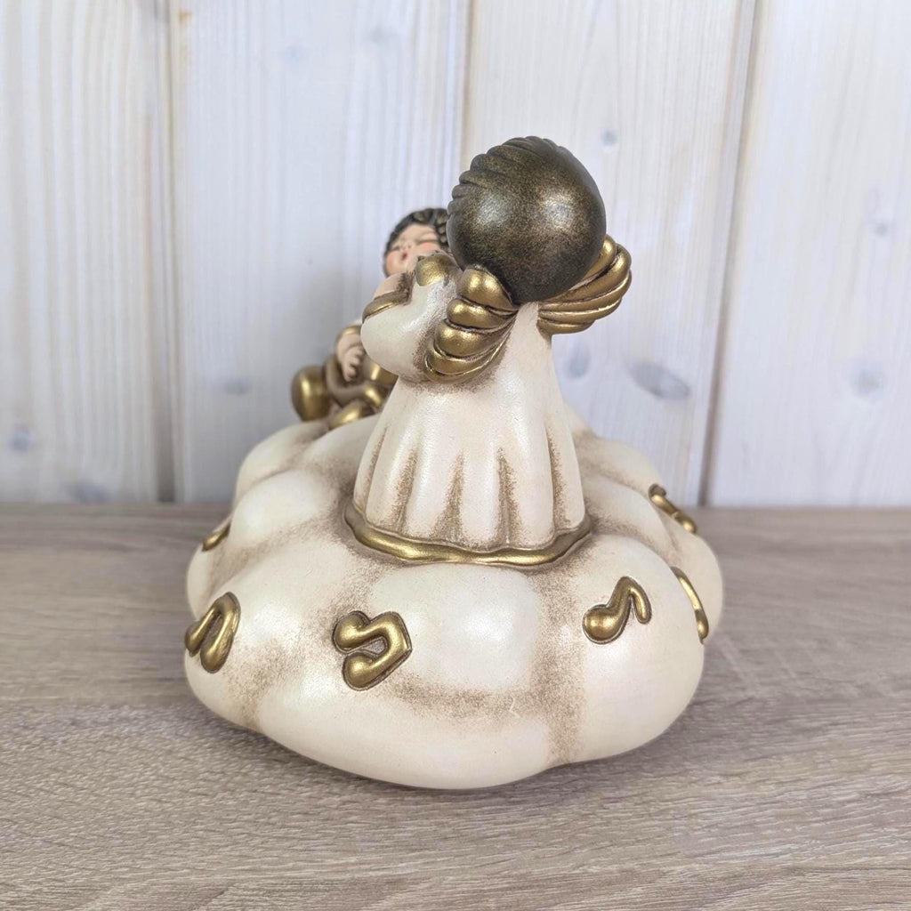 Vintage Thun Carillon Angeli, Angel Music Box, Italian Ceramic, Singing Angels on Cloud, 1980's