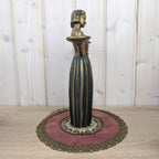 Art Nouveau Vintage Girl Candle Holder Figurine, Ceramic, 1960s