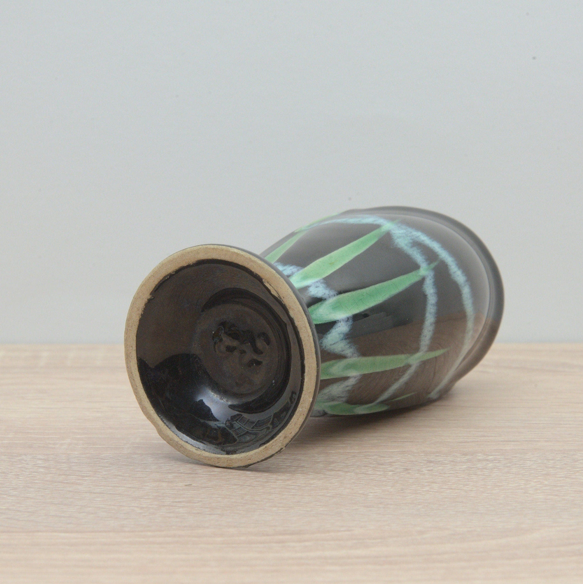 Rare - Scheurich Vase - 234-13 - Black/Green/Blue