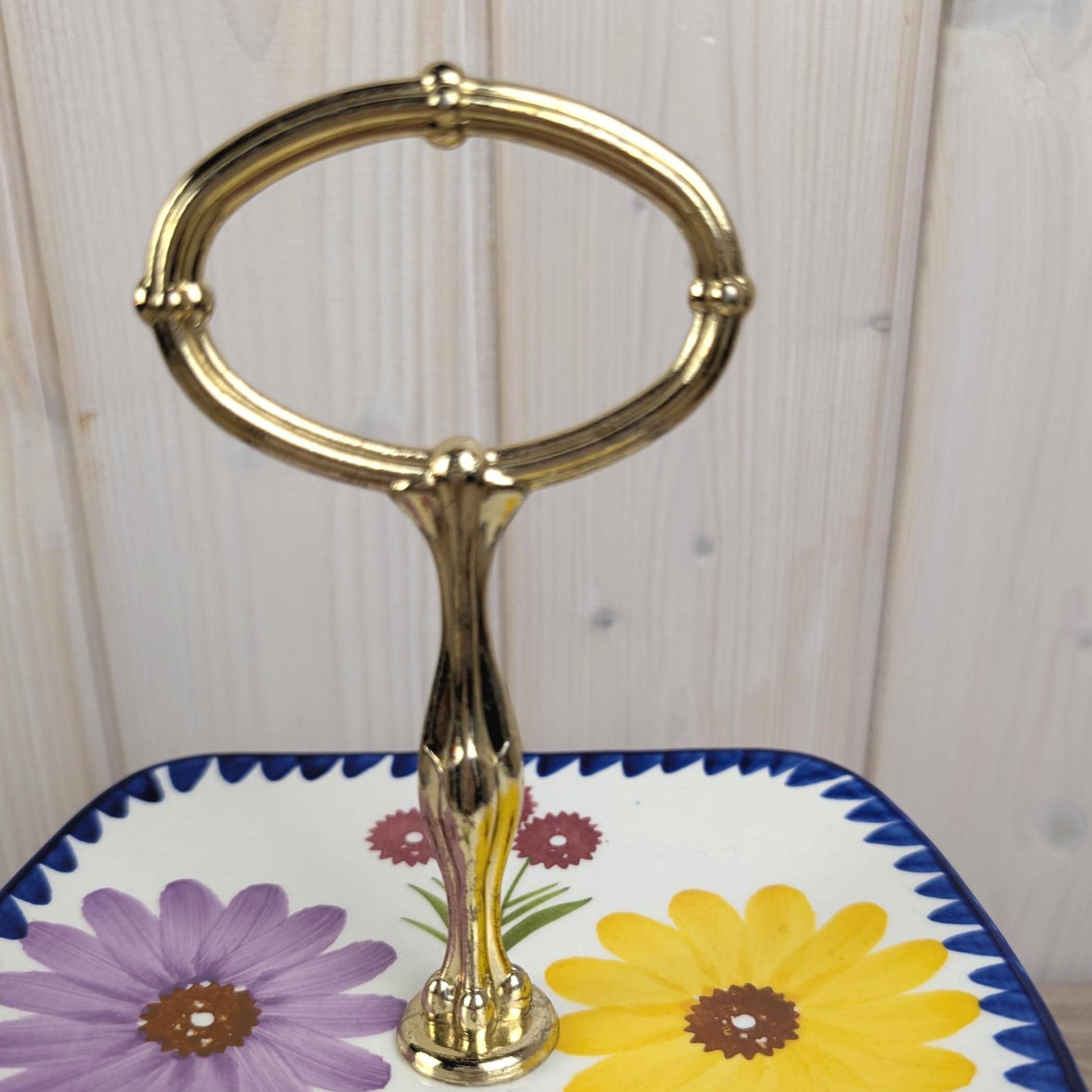 Vintage Schramberg Gaby Cake Stand, German Porcelain Etagere, Floral Mid Century Serving Piece