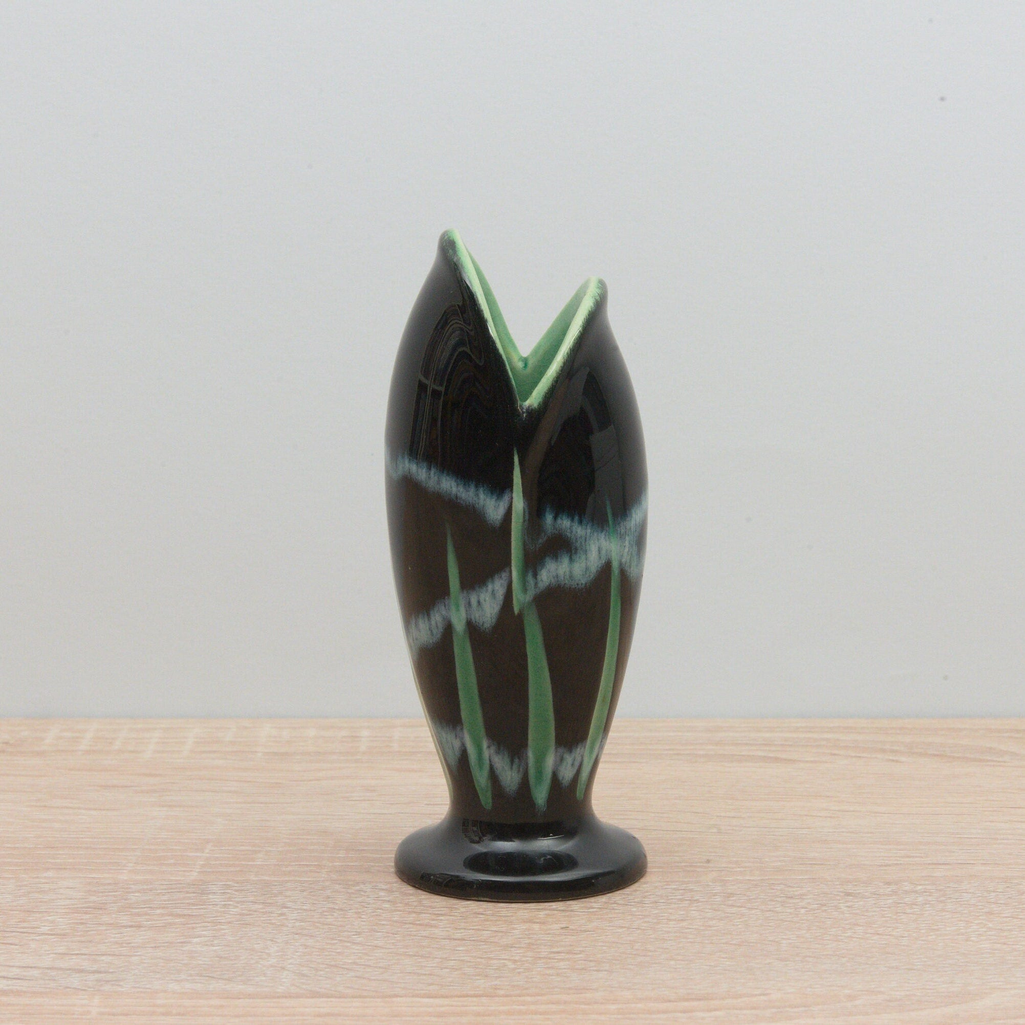 Rare - Scheurich Vase - 234-13 - Black/Green/Blue