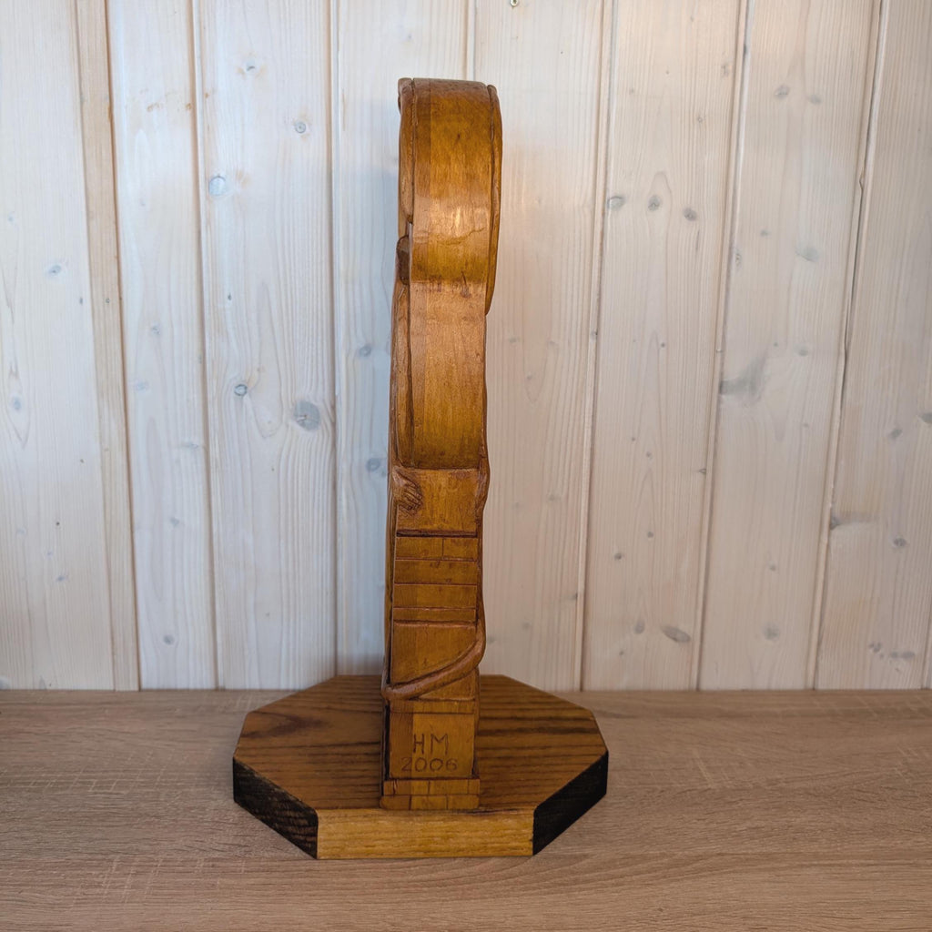 Hand-Carved Wood Sculpture | The Fall of Man, Adam & Eve Rotating Art
