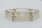 Heavy vintage glass hexagon ashtray