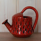 Fratelli Fanciullacci Red Ceramic Watering Can Vase, Mid-Century Italian Pottery