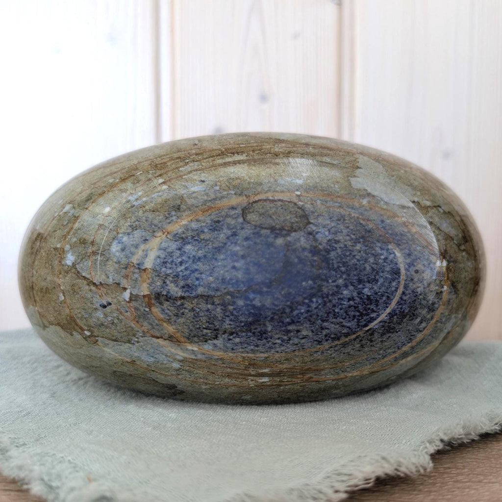 Glaskunst Meißen Handmade Glass Vase Stone Effect Cobalt Blue, Germany 1970s