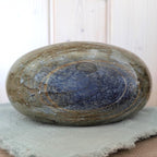 Glaskunst Meißen Handmade Glass Vase Stone Effect Cobalt Blue, Germany 1970s