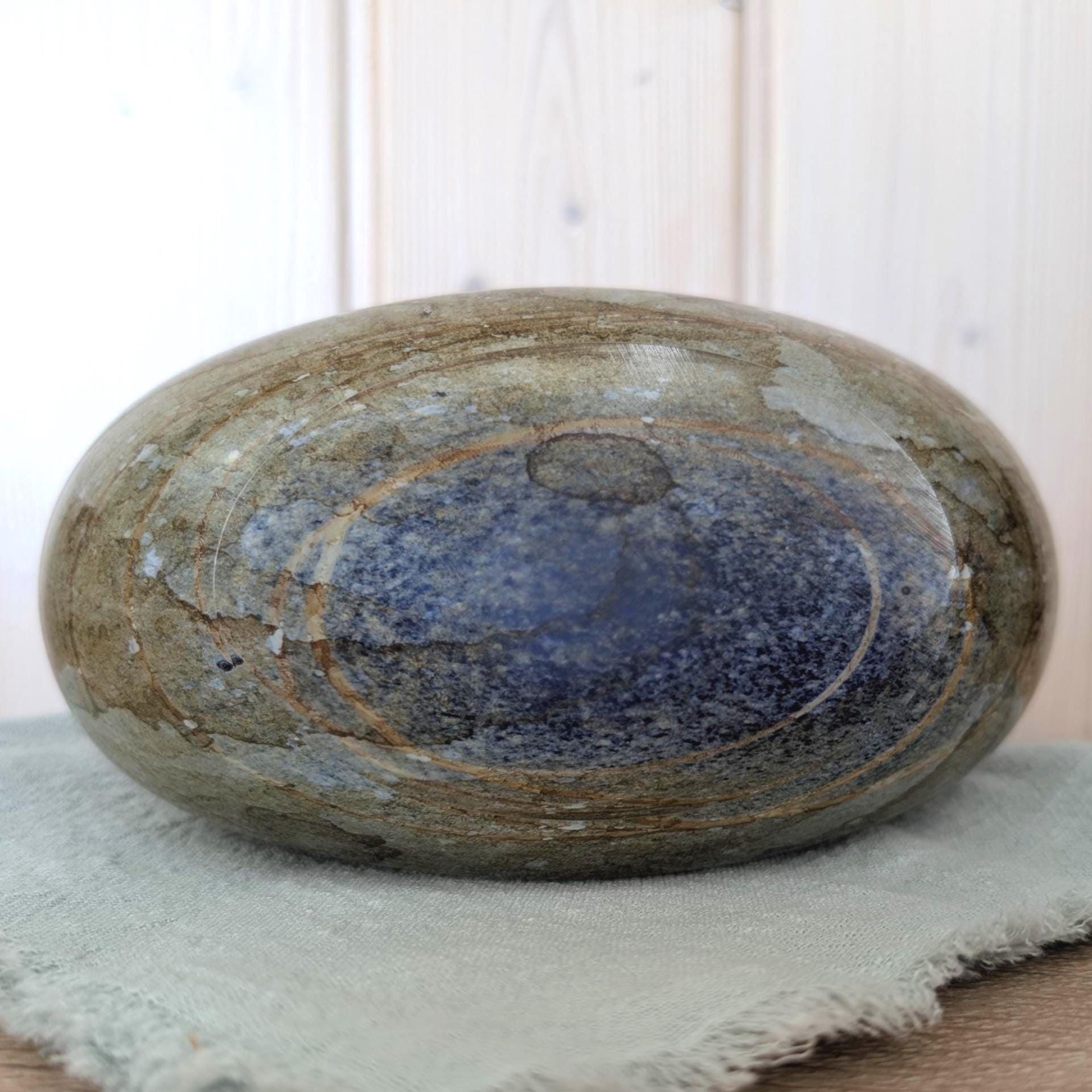 Glaskunst Meißen Handmade Glass Vase Stone Effect Cobalt Blue, Germany 1970s