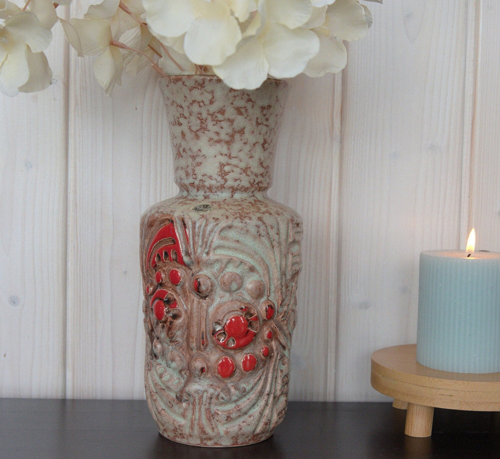 West Germany Übelacker Ü-Keramik Vase - 1325/24 - - Fat Lava - Mid Century 1960