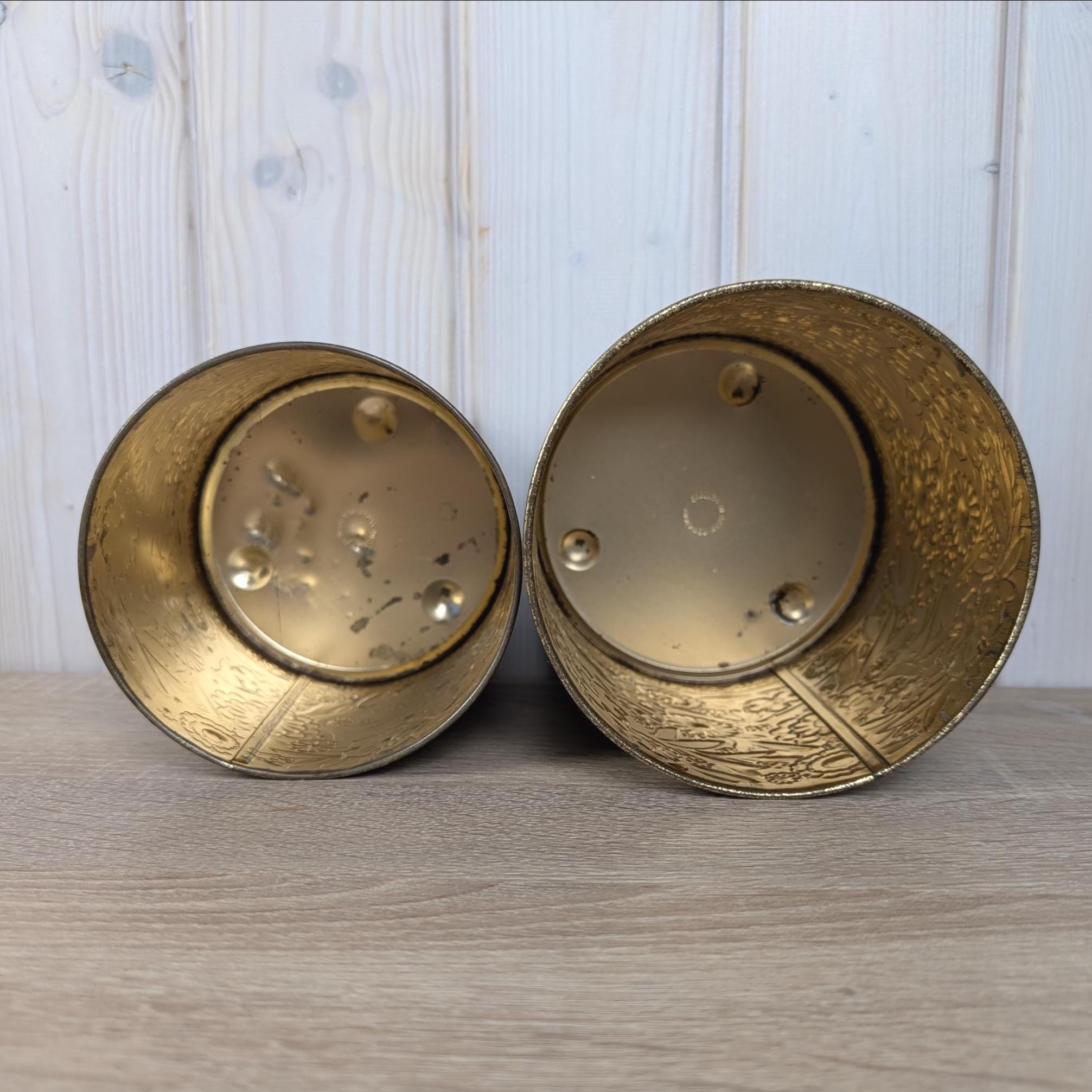Colorful Embossed Dutch Tin Set, Thomassen and Drijver Deventer, Vintage Holland Storage, 1950s