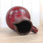 Scheurich 418-20 vase, vintage red fat lava pitcher, West German pottery, 1960s