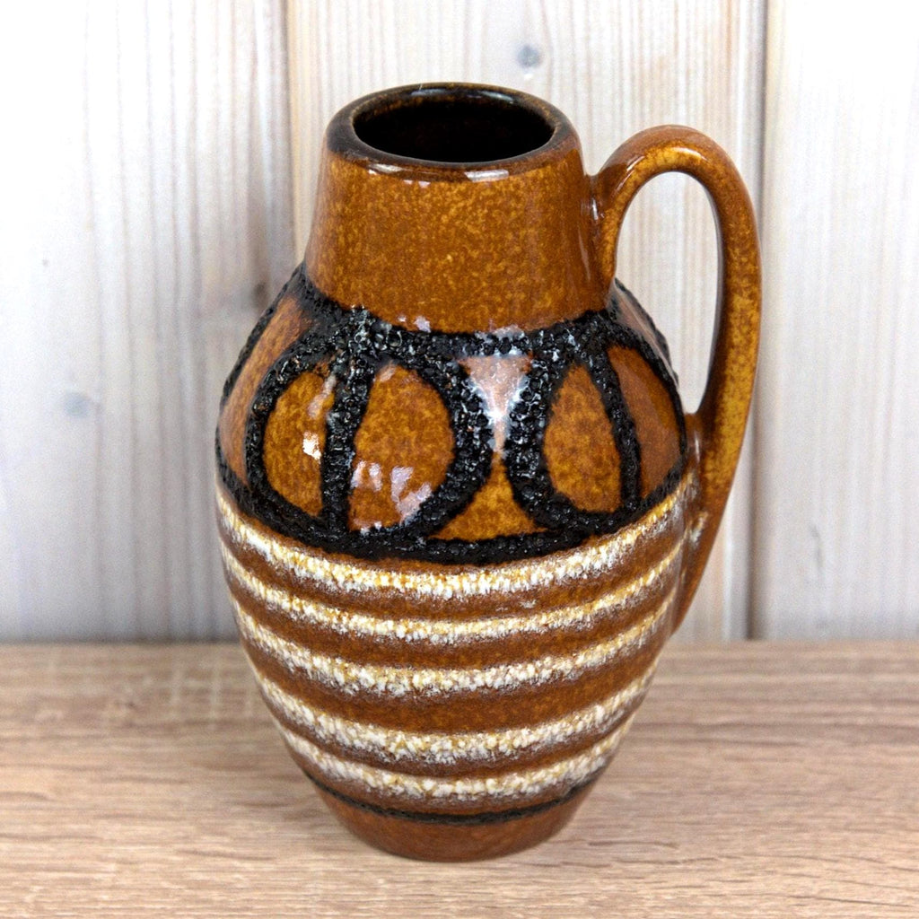 Scheurich 414-16 Vase West Germany, Mid Century Fat Lava Pottery, Brown Ceramic Vase