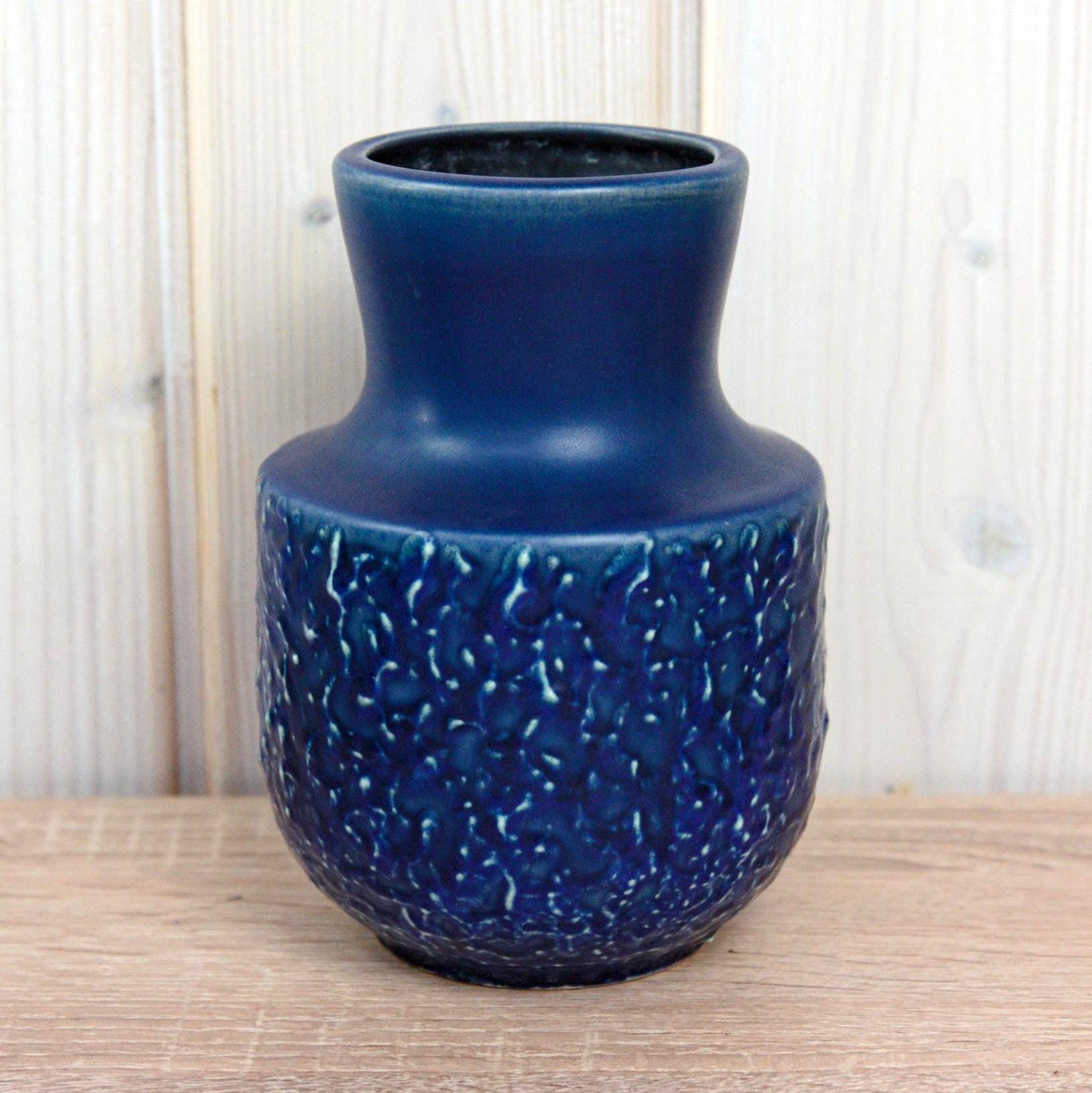 Steuler 140 15 Vase West Germany, Blue Fat Lava Pottery, Mid Century Modern Ceramic Vase, Vintage Steuler Art Pottery, 1970s WGP Decor