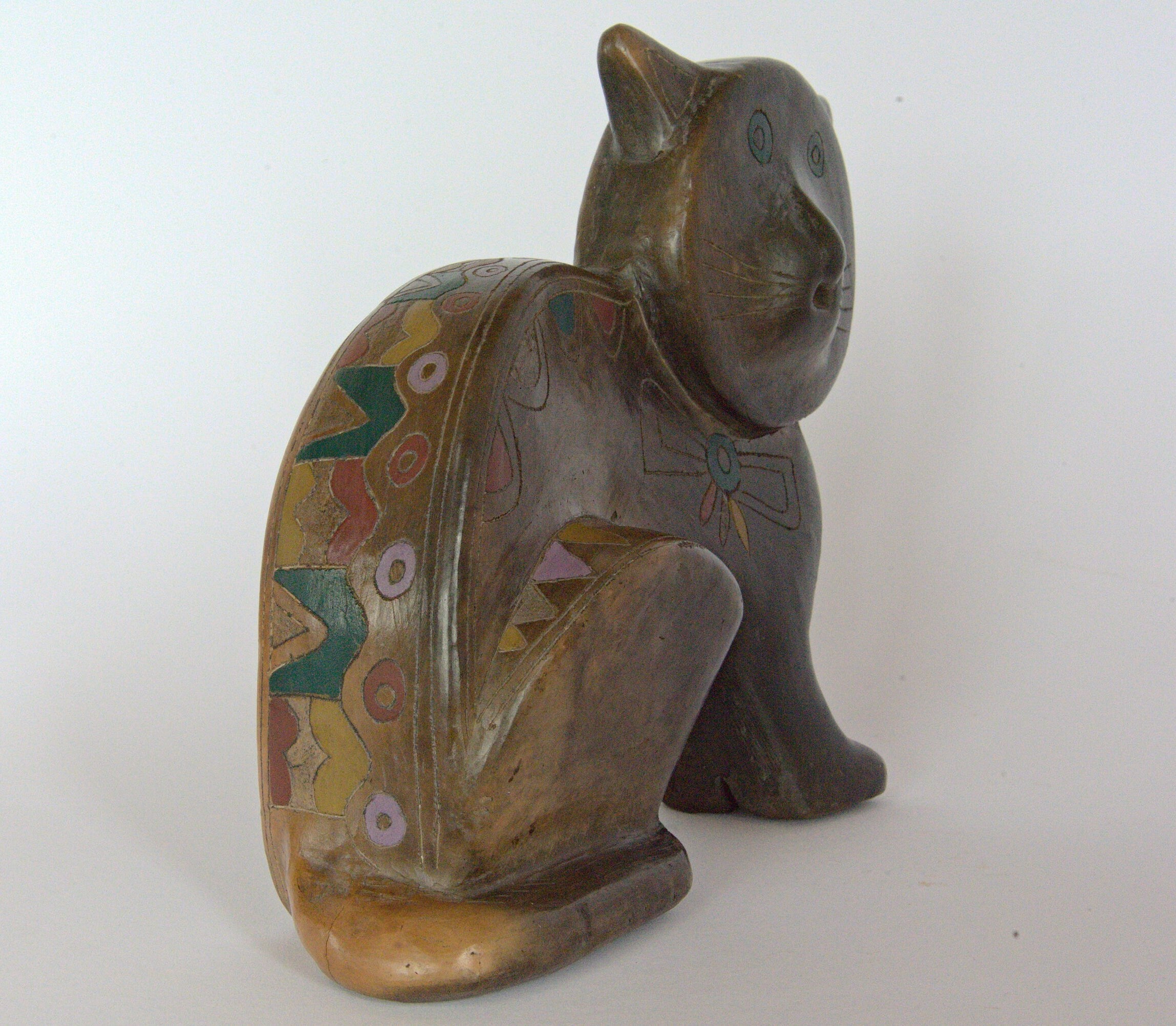 Barro Negro Ceramic Cat- Mexico - Vintage