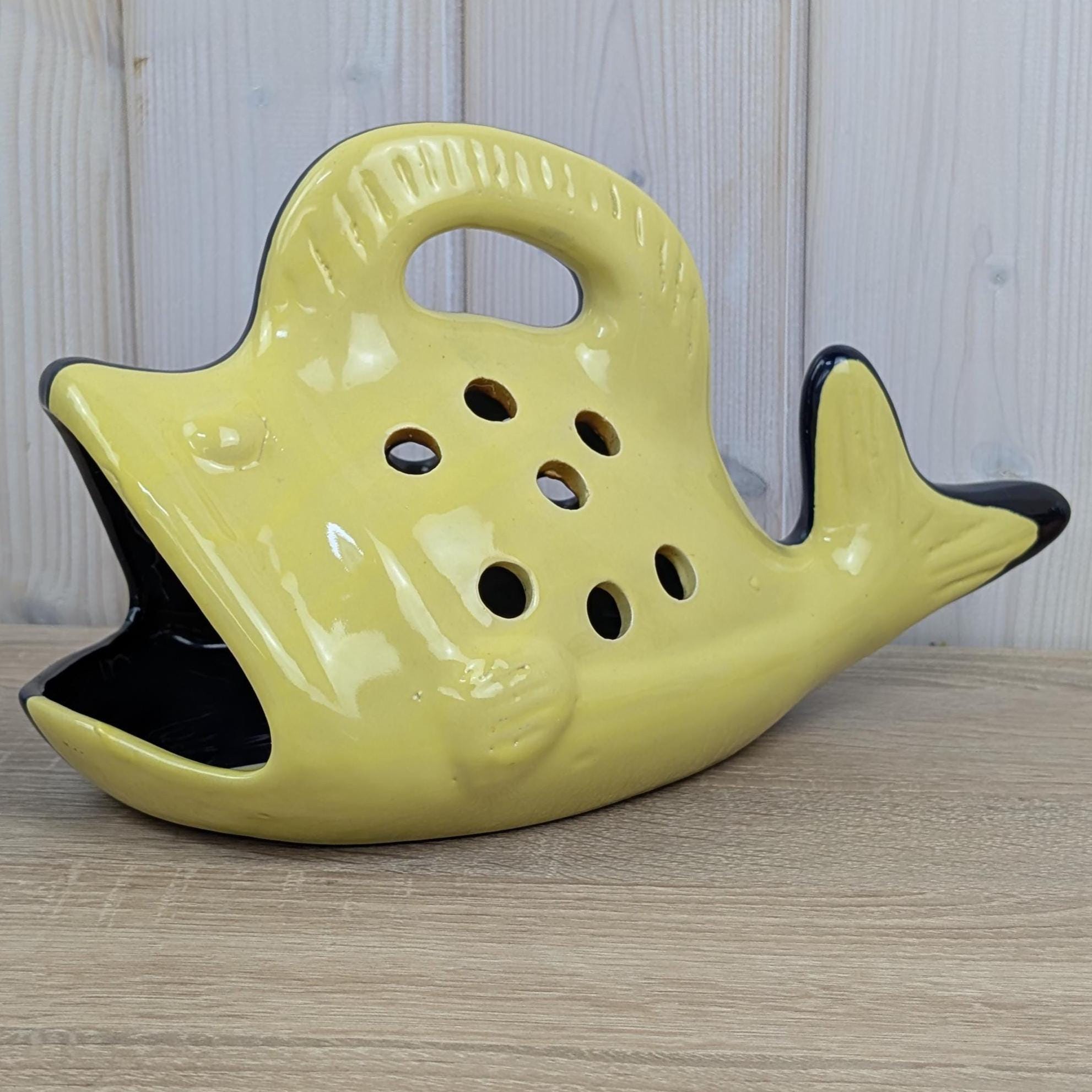 Rare Ceramic Fish Roaster, Novelty Fish Baker, Southern European Pottery, Mid Century Kitchen Decor, 1960s 1970s