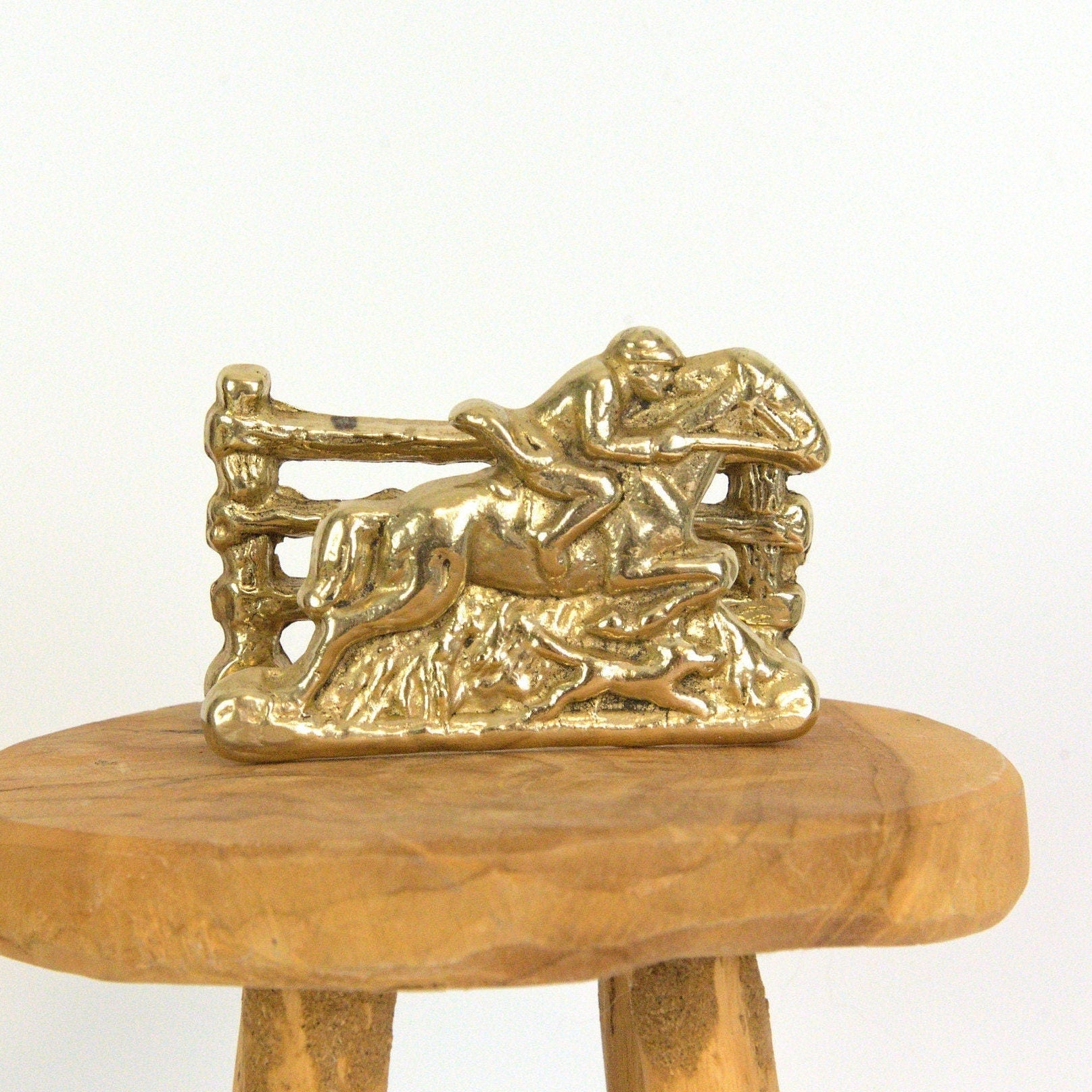 Brass - Equestrian - Napkin holder -  Letter holder - Vintage