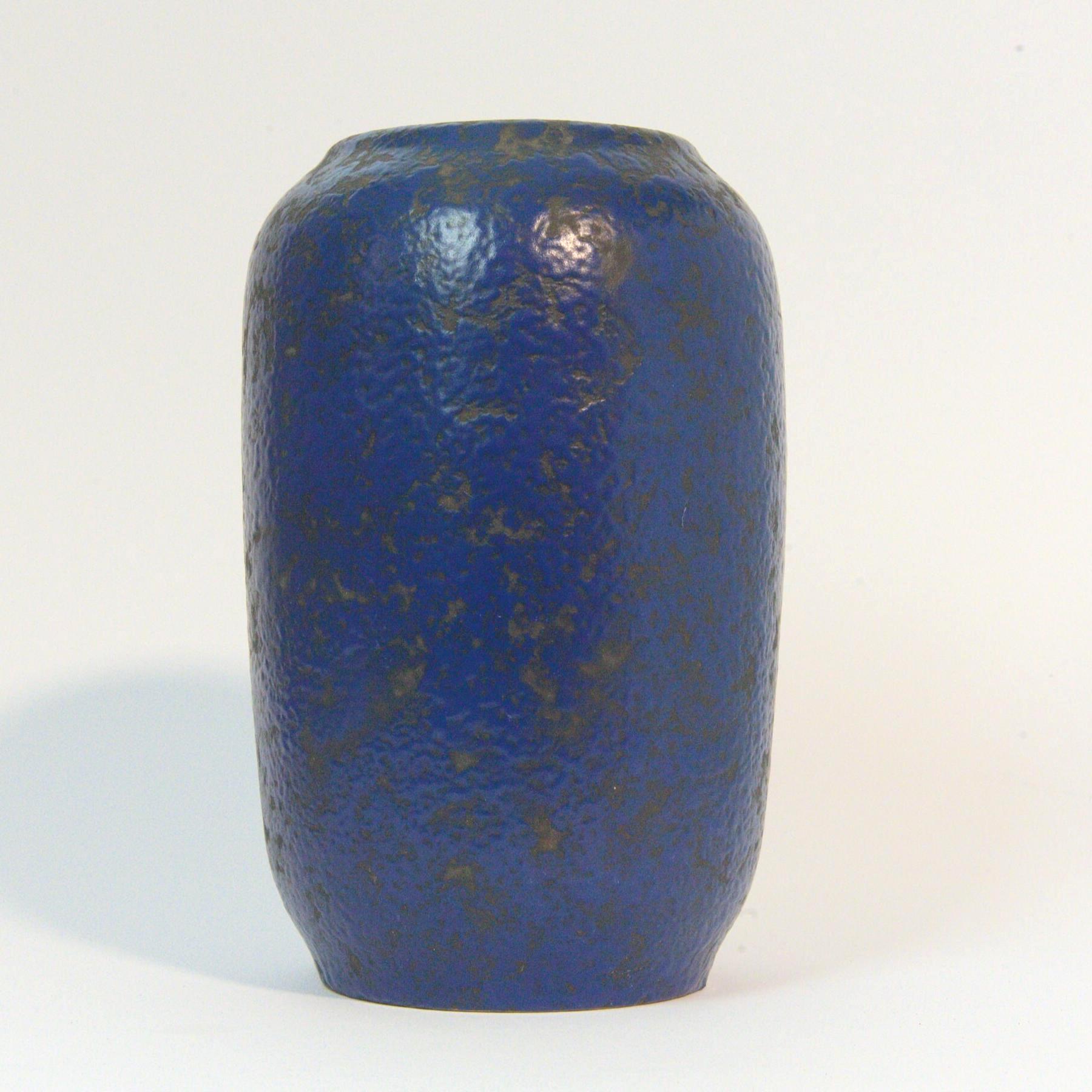 1960s Scheurich 238-18 Blue Vase West Germany Vintage Ceramic