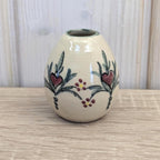 Vintage Studio Pottery Bud Vase, Hand Painted Ceramic Mini Vase, European, Mid Century