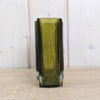Vintage Nanny Still Riihimäki Olive Green Glass Vase, Finnish Art Glass, 1960s