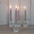 Vintage Williams Sonoma Glass Pineapple Candle Holders, Clear Pressed Glass, 2005
