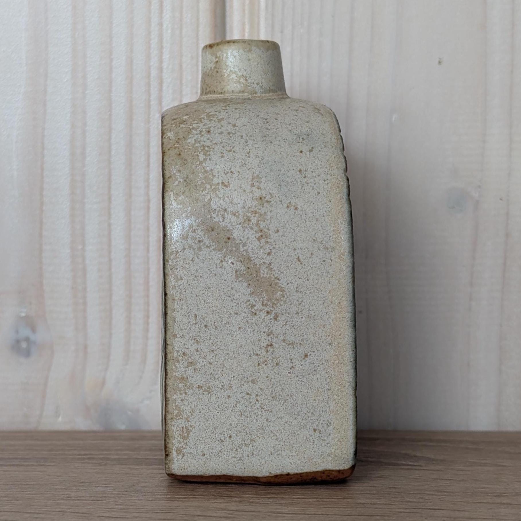 Vintage Høiness Norwegian Stoneware Bottle, Mid-Century Bird Motif Vase